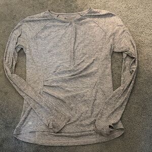 Athleta Heather Gray Long Sleeve Performance Tee